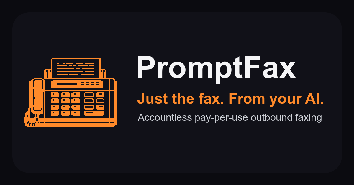 PromptFax product overview showing frictionless faxing for people and AI agents