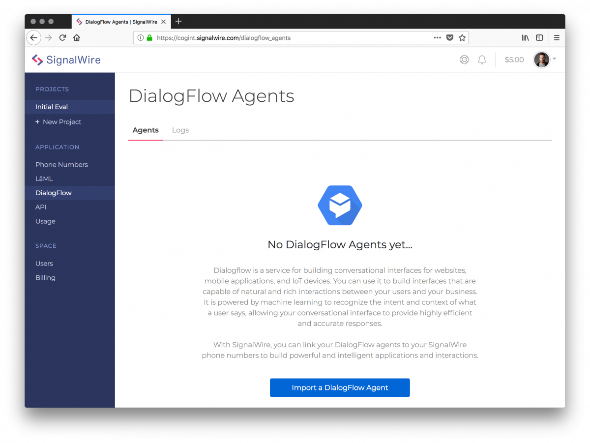 SignalWire's Dialogflow Connector